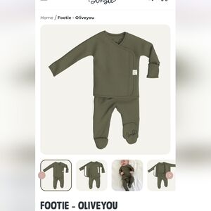 Bonsie Olive footie 0-3 months
